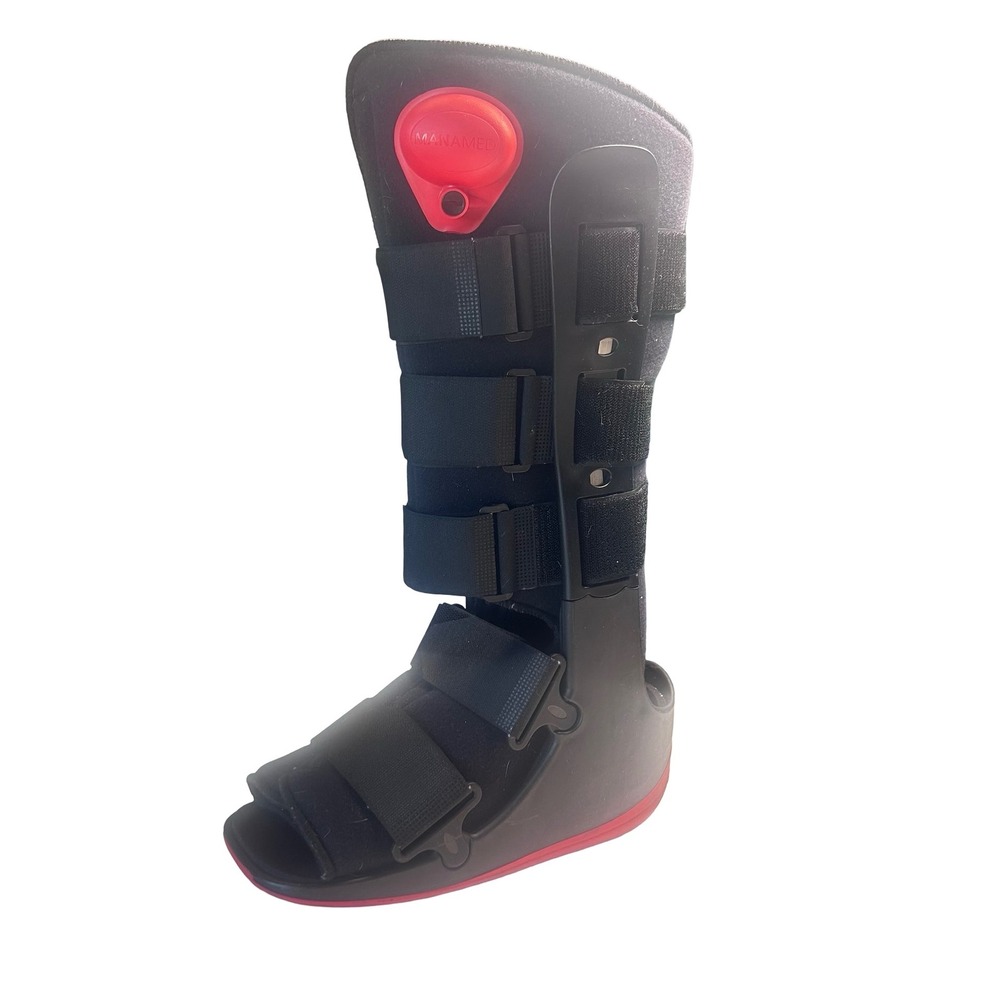 ManaMed MAC Walker Boot Tall Medium Black Red Pneumatic Air Pump MACAIR01-M